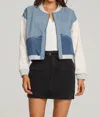Saltwater Luxe Shelbie Bomber Jacket In Blue In Blue