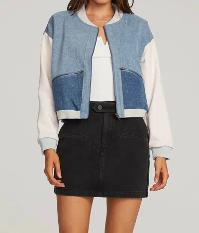 Saltwater Luxe Shelbie Bomber Jacket In Blue