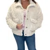 Saltwater Luxe Sherpa Button Up Jacket In Natural In White
