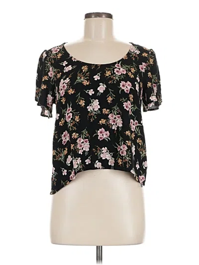 Pre-owned Saltwater Luxe Short Sleeve Blouse In Black