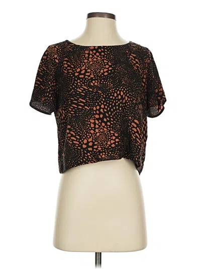 Pre-owned Saltwater Luxe Short Sleeve Blouse In Brown