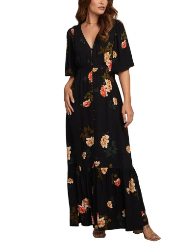 Saltwater Luxe Short Sleeve Maxi Dress In Black