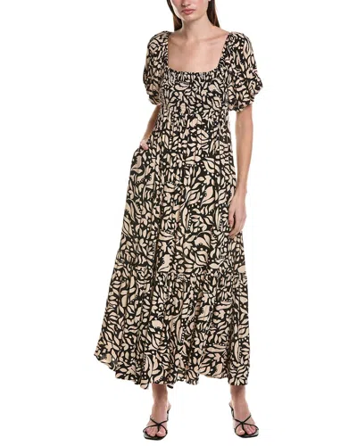 Saltwater Luxe Short Sleeve Maxi Dress In Black