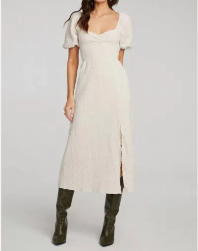Saltwater Luxe Short Sleeve Midi Dress In Cream