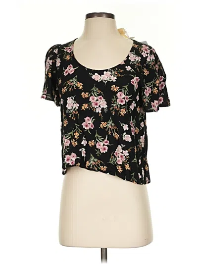 Pre-owned Saltwater Luxe Short Sleeve Top Black Sweetheart Neckline Tops