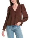 Saltwater Luxe Solid Blouse In Brown