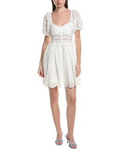 Saltwater Luxe Solid Embroidered Mini Dress In White