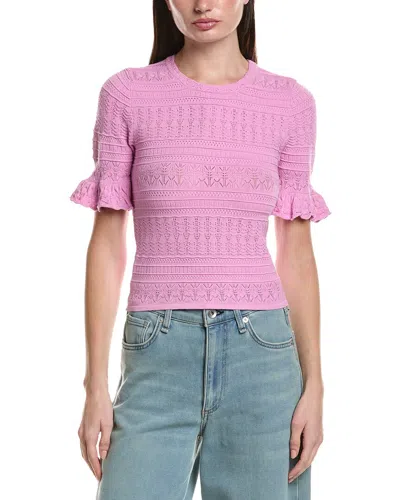 Saltwater Luxe Solid Sweater Top In Purple