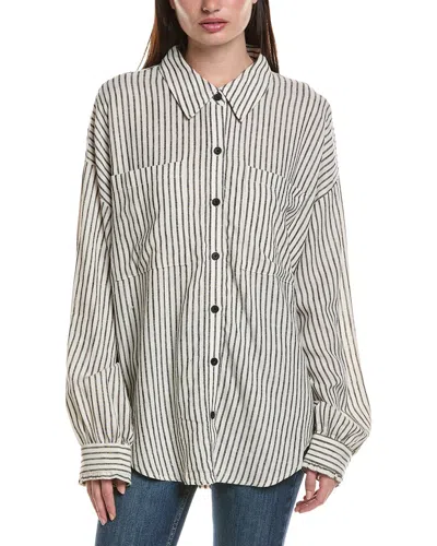 Saltwater Luxe Stripe Linen-blend Top In Multi