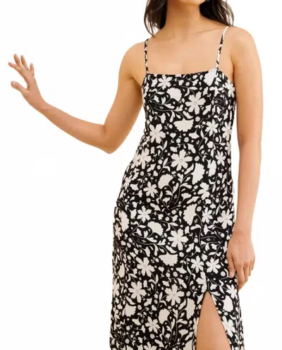 Saltwater Luxe Sully Midi Dress In Black Floral