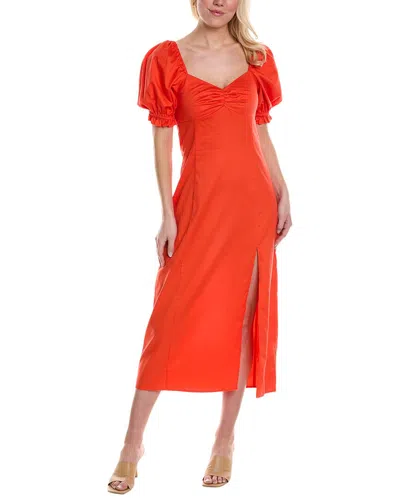 Saltwater Luxe Sweetheart Midi Dress In Orange