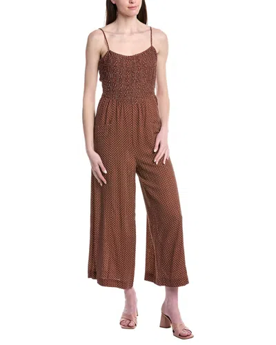 Saltwater Luxe Tank Linen-blend Jumpsuit In Brown