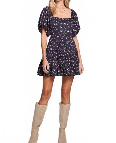 Saltwater Luxe Teagan Mini Dress In Midnight Bunch In Blue
