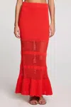 Saltwater Luxe Teagan Midi Skirt In Ruby In Red