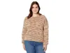 Saltwater Luxe Wendi Sweater Women's Brown Ribbed Cuffs Pullover Jdm884 In Brown