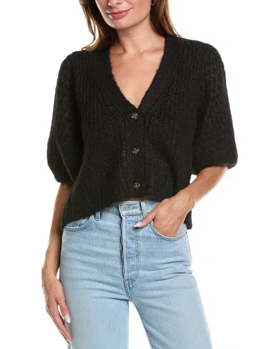 Saltwater Luxe Wool-blend Cardigan In Black