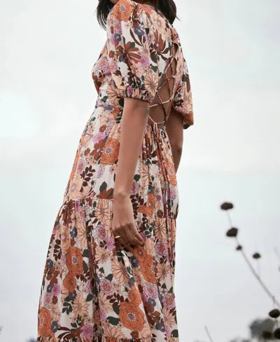 Saltwater Luxe Wynter Midi Dress In Blooming Fall In Multi