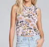 Saltwater Luxe Zehra Sleeveless Floral Sweater Top In Purple In Purple