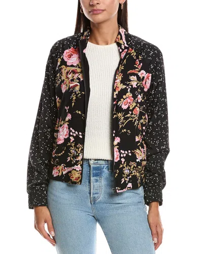 Saltwater Luxe Zip Front Bomber Jacket In Black