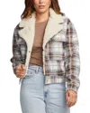 Saltwater Luxe Zumi Plaid Jacket In Multi In Grey