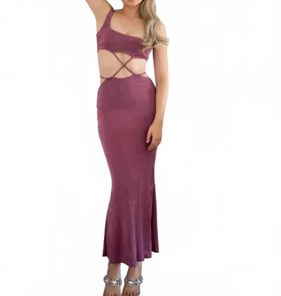 Salty Astrid Cutout Maxi Dress In Purple