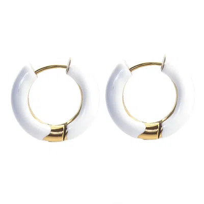 Salty Cali Women's Gold / White Ella Hoops - White
