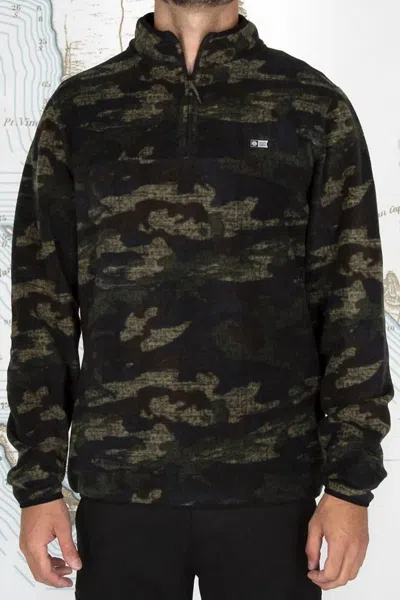 Salty Crew Ballast Quarter Zip Fleece Pullover In Camo In Multi