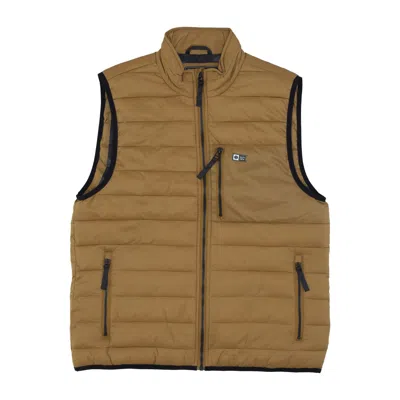 Salty Crew Barrier 2.0 Vest Workwear Men's Sleeveless Down Jacket Orange In Workwear Orange