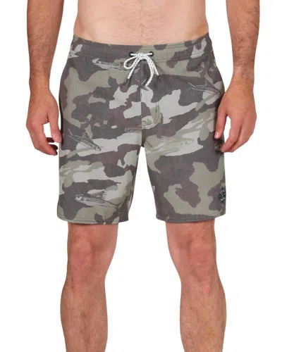 Salty Crew Doubletime Elastic Boardshort In Camo Tan In Multi