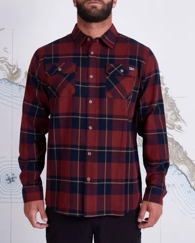 Salty Crew First Light Flannel Shirt In Navy In Blue