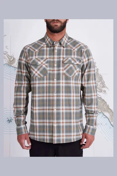 Salty Crew Herdsman Flannel Shirt In Moss In Pink