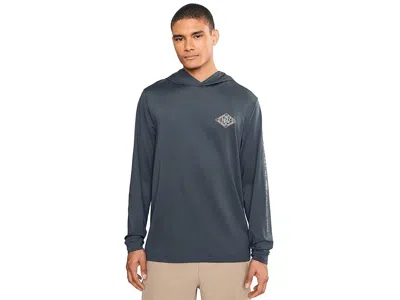 Salty Crew Iconic Hood Sunshirt Men's T Shirt Charcoal: Lg In Black