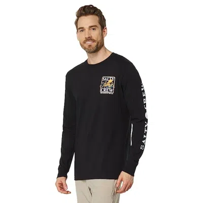 Salty Crew Ink Slinger Shirt Men Black Graphic Long Sleeve Crew Neck Dsgl1343