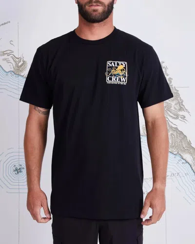 Salty Crew Ink Slinger T-shirt Men's Black Graphic Print Crew Neck Gbo2849