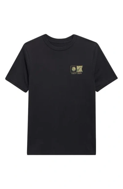 Salty Crew Kids' Flagship Fill Short Sleeve Graphic T-shirt In Black