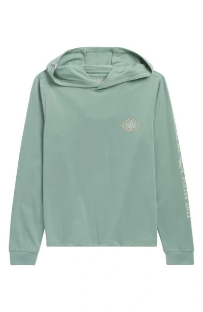 Salty Crew Kids' Iconic Hooded Upf 50+ Rashguard In Green