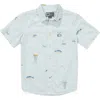 Salty Crew Kids' Session Print Button-up Shirt In Blue