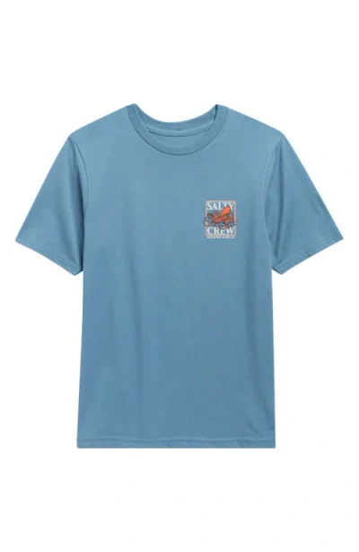 Salty Crew Kids' Slinger Cotton Graphic T-shirt In Blue