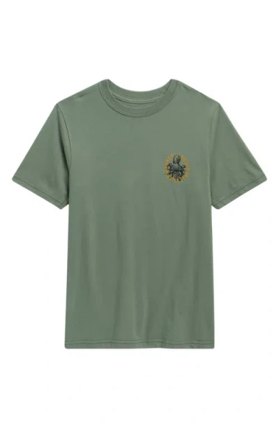 Salty Crew Kids' Tentacles Cotton Graphic T-shirt In Green