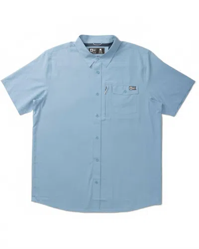 Salty Crew Men's Offshore Short Sleeve Tech Woven Shirt In Marine Blue