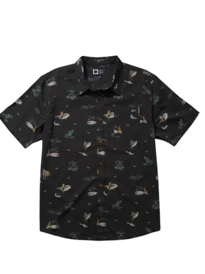 Salty Crew Men's Round Up Short Sleeve Woven Shirt In Black