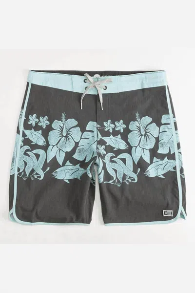 Salty Crew Shibi Boardies In Black And Light Bue In Multi
