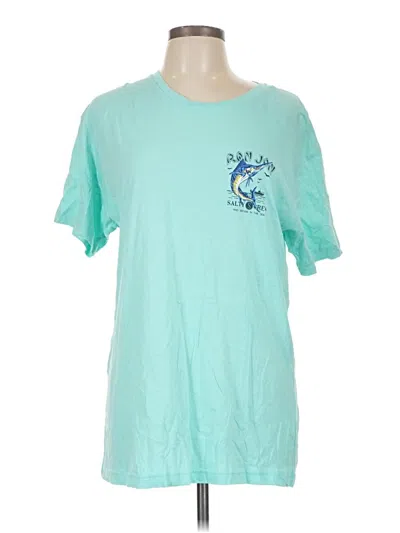 Pre-owned Salty Crew Short Sleeve T-shirt In Teal