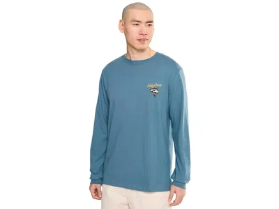 Salty Crew Striped Long Sleeve Tee Men's T Shirt Slate: Lg In Blue