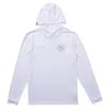 Salty Crew Watermark Hoodie Mens White Stretch Long Sleeve Pullover Gbo768 In White