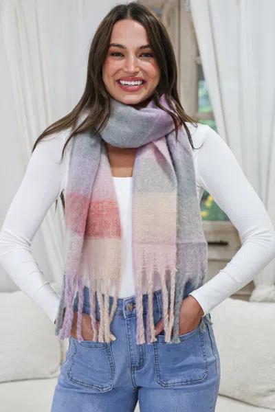 Salty Crush Chaplin Scarf - Soft Cozy Wrap Scarf Check Print In Multi
