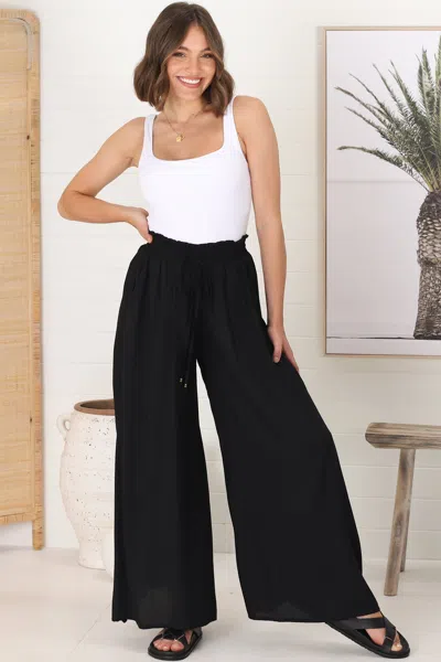 Salty Crush Charli Pants - Paper Bag High Waisted Wide Leg Pants In Brown
