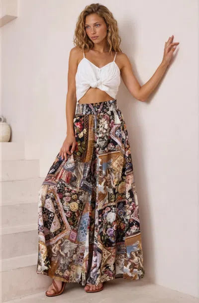 Salty Crush Charli Pants -  Paper Bag High Waisted Wide Leg Pants In Gold