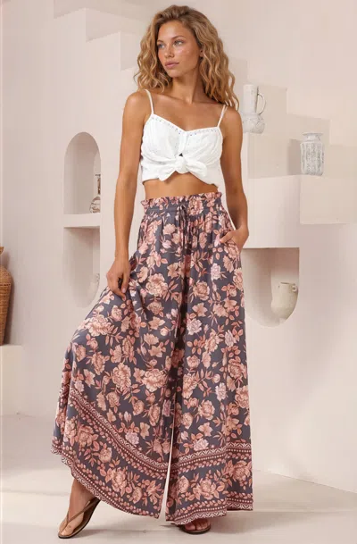 Salty Crush Charli Pants -  Paper Bag High Waisted Wide Leg Pants In Brown