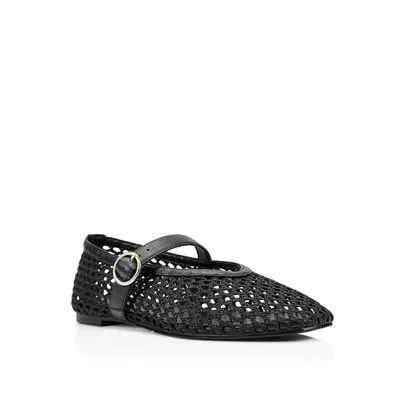 Salty Crush Eunice Woven Ballet Flats In Black